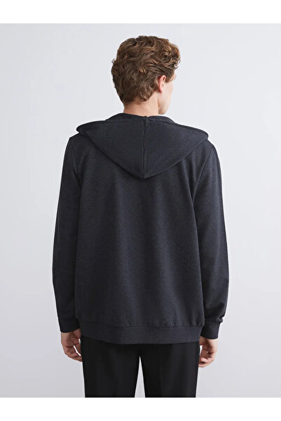 LC Waikiki Hooded Long Sleeve Men's Zippered Sweatshirt