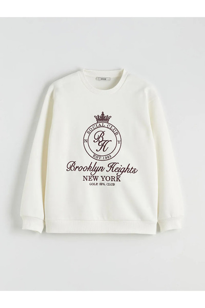 LC Waikiki Swea gros pentru femei, brodat New York, supradimensionat tricou