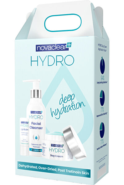 Novaclear Set Hydro — Demachiant facial, Cremă de zi, Balsam de buze