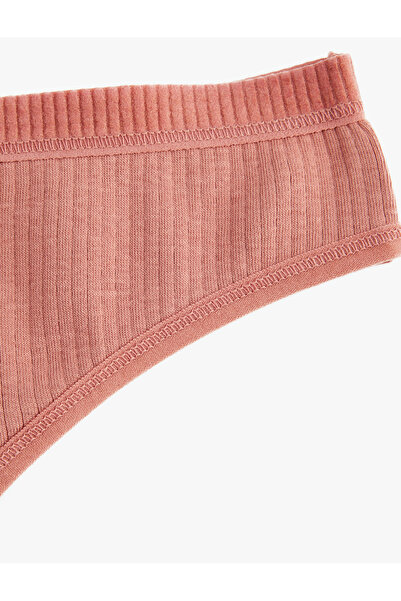 Koton Βραζιλιάνικο εσώρουχο από βαμβάκι Comfortable Fit κοτλέ