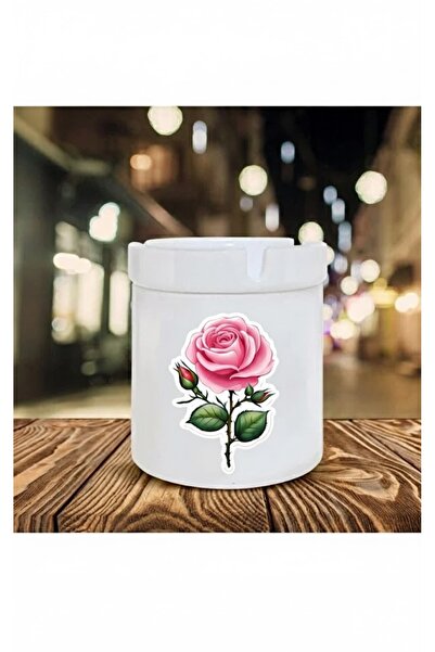 sartre art Ροζ Τριαντάφυλλα με τύπωμα Πορσελάνινο Τασάκι Σουέντ-Ατ χωρίς άρωμα