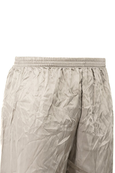 Oppland Men's Satin Fabric Shorts Solid Color Elastic Waistband No Pockets Relaxed Fit Lightweight Fabric