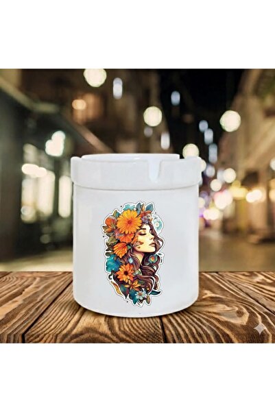 sartre art Güzel Kadın Baskılı Porselen Söndür-At Kokusuz Küllük Kül Tablası