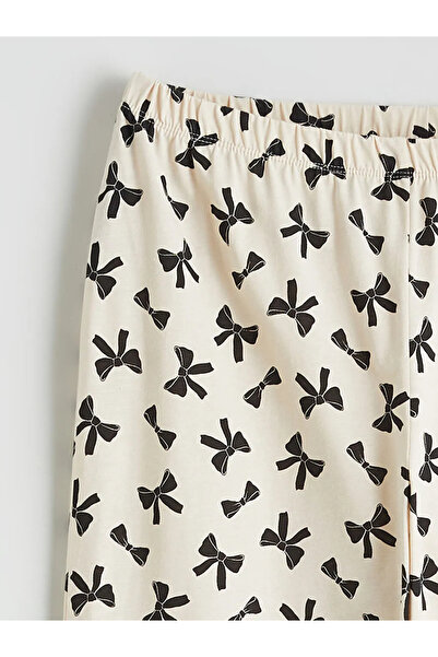 LC Waikiki Shirt Collar Bow Printed Maternity Pajamas Set