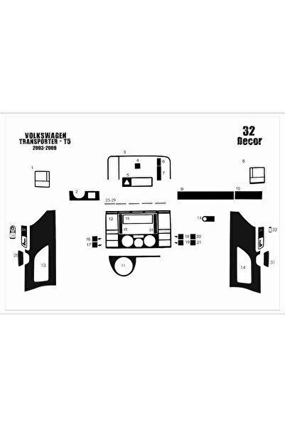 Marscockpitdesign غطاء كونسول توربيدو لفولكس فاجن ترانسبورتر T5 2003-2009 32 ...
