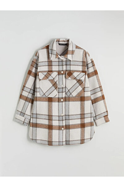 LC Waikiki Καρό Oversize Γυναικείο Πουκάμισο Τουνίκ