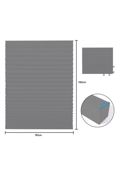 JZS Window Blackout Shades Pleated Paper Grey