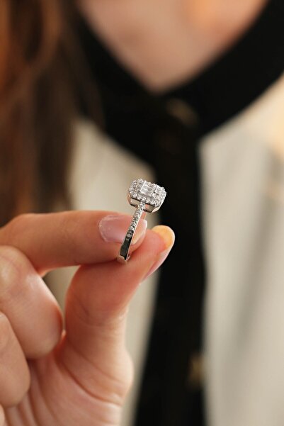 Kiriş Gümüş 925 Ayar Gümüş Baget Modeli Kadın Gümüş Yüzük