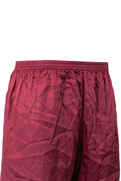 Oppland Men's Satin Fabric Shorts Solid Color Elastic Waistband No Pockets Relaxed Fit Lightweight Fabric
