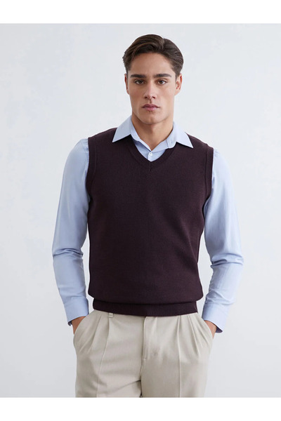 LC Waikiki Standard Mold V-Neck Men's Knitwear Sweater