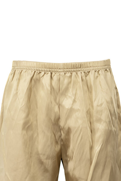 Oppland Men's Satin Fabric Shorts Solid Color Elastic Waistband No Pockets Relaxed Fit Lightweight Fabric