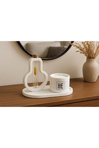 EYCİDECOR Bohem Tarzı Modern Dekoratif Biblo Mum Seti, Ev Ofis Aksesuarları