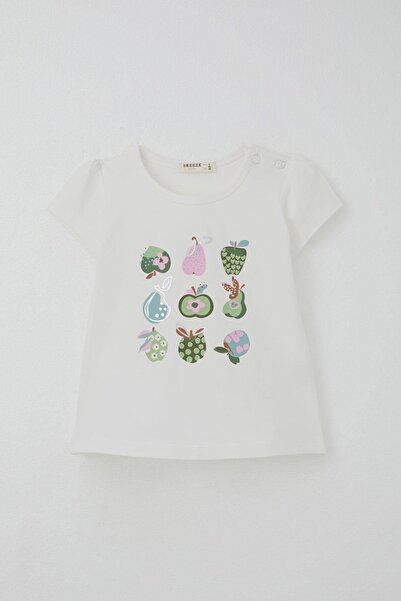 Breeze Girl's Capri Tights Set Cute Fruits Printed 1.5-5 Years Old, Ecru