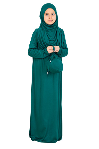 Modish Group Момичешка молитвена рокля – мека вискозна дреха абая и хиджаб + ...