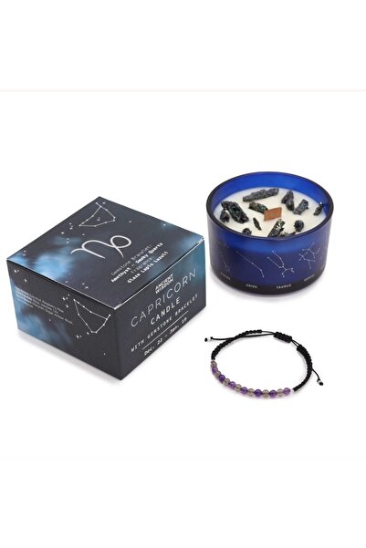 AW Gifts Crystal Candle and Gemstone Bracelet for Capricorn