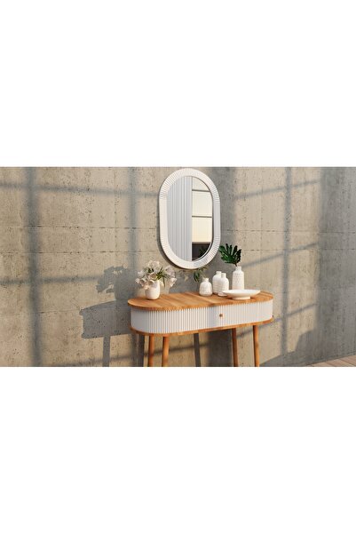 3mzp Mobilya Aynalı Montajsız Ahşap Ayaklı - Renkli Dekoratif Bombe Dresuar