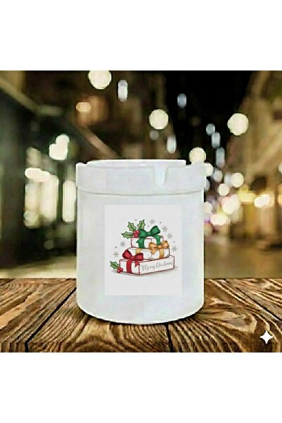 sartre art Yılbaşı-noel-Yeni Yıl Baskılı Porselen Söndür-At Kokusuz Küllük Kü...