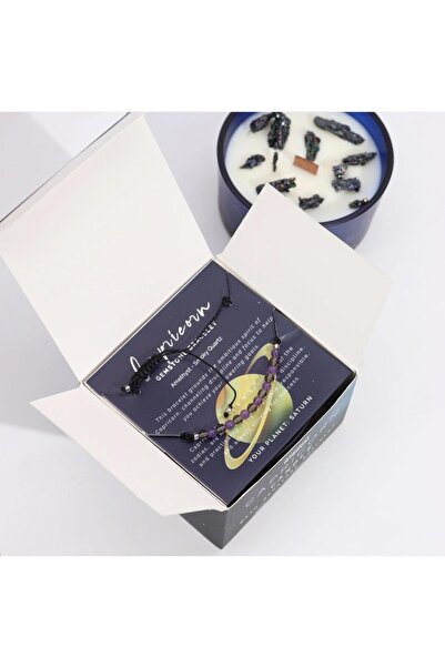 AW Gifts Crystal Candle and Gemstone Bracelet for Capricorn