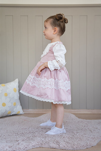 ALYRA Φόρεμα για κοριτσάκι με μακρυμάνικο vintage φουσκωτό σατέν για γενέθλια Ειδική ημέρα Γάμος Παιδικό φόρεμα για διακοπές