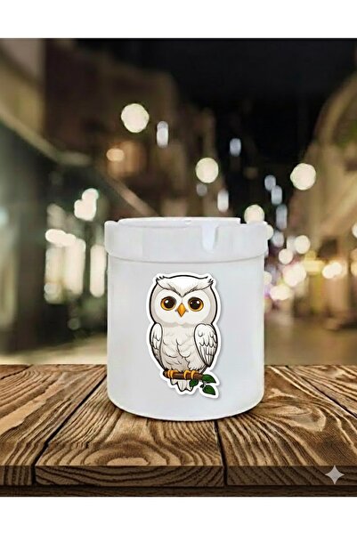 sartre art Baykuş cu imprimeu Scrumieră din porțelan, fără miros, pentru căde...