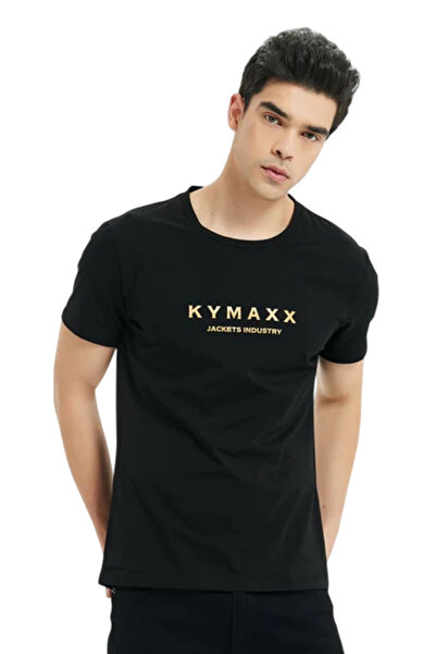 Skymaxx Ανδρικό μαύρο μπλουζάκι Kymax σε μπλε χρώμα