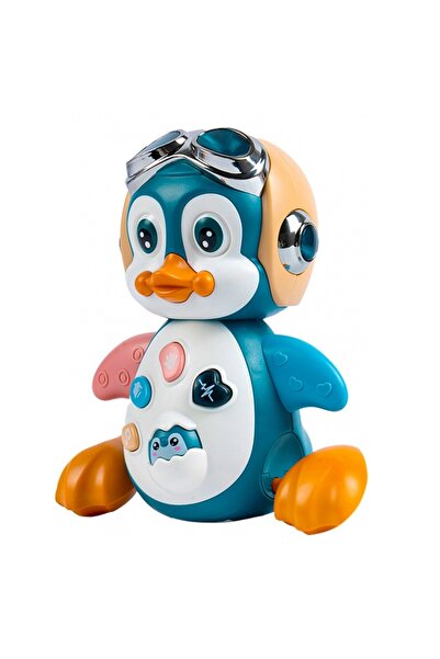 MalPlay Jucarie interactiva Pinguinul dansator cu casca 15.5 x 16 x 10 cm, Bej