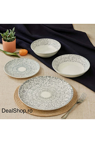 dealshopromania Serviciu de masa din portelan Eclipse 24 piese pentru 6 perso...