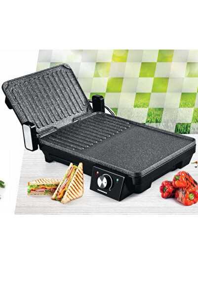 dealshopromania Grătar electric cu 2 plăci, Heinner HEG-F20002P, 2000 W, desc...