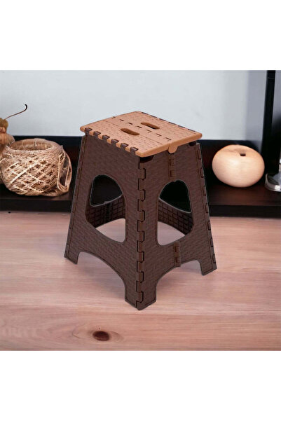 dealshopromania Scaun pliabil din plastic, maro, 27 x 23 x 44