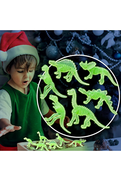 OEM Animal world figurines 12 pieces, mini dinosaurs that glow