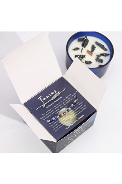AW Gifts Crystal Candle and Gemstone Bracelet for Taurus