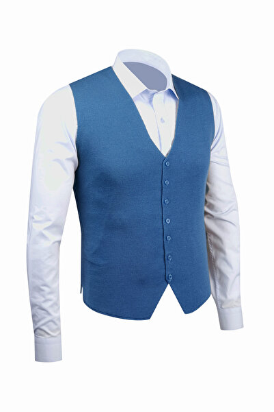 Çizgi Triko Ανδρικό πλεκτό αμάνικο γιλέκο με κουμπιά - 4241LS