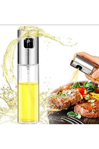 Bukate Sticla de Spray Ulei cu Palnie, Recipient Transparent, Inox, 100ml, Bukate®