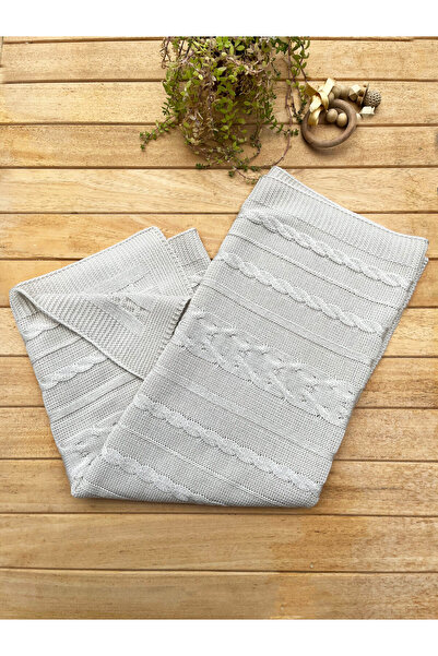 LİTTLELAND 100% Knitted Baby Blanket – Beige 90×100 Cm, Single Layer Chain Pa...