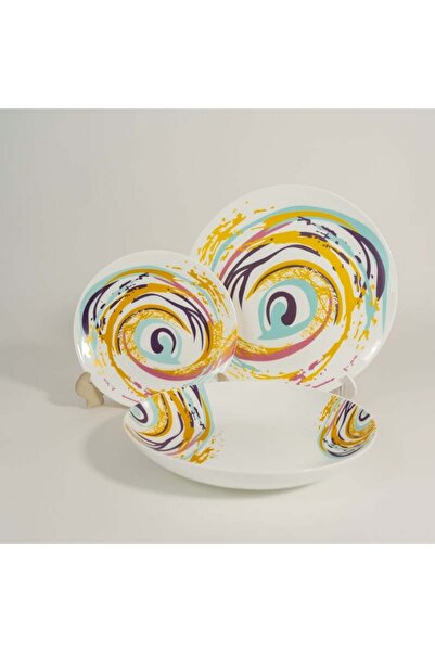 dealshopromania Serviciu de masa Spiral din opal pentru 6 persoane,18 piese d...