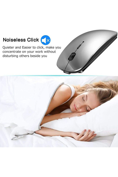 SONORH Ultra Slim Wireless Mouse, Internal Rechargeable Battery, Silent, 2.4Ghz, 800-1600DPI, Windows, Mac