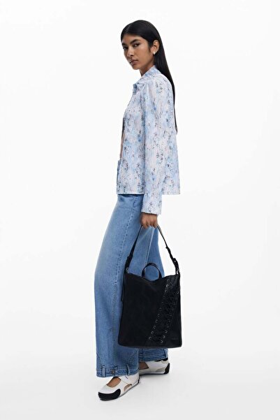 Desi Small corset-effect faux leather backpack