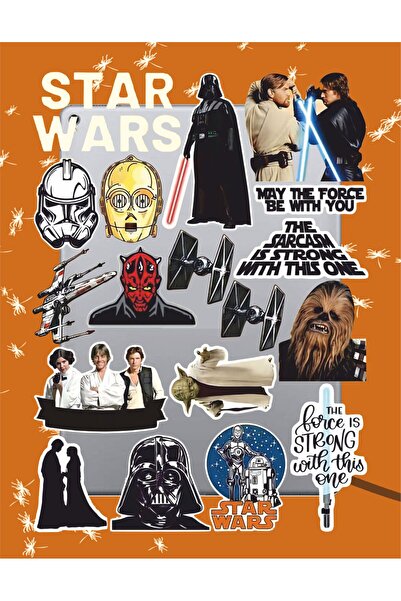 hediyenebak مجموعة ملصقات ذات طابع سلسلة حرب النجوم 2 |   ملصق للكمبيوتر المحمول والكمبيوتر الشخصي والتابلت والهاتف والدفتر ومجلة البوليت جورنال