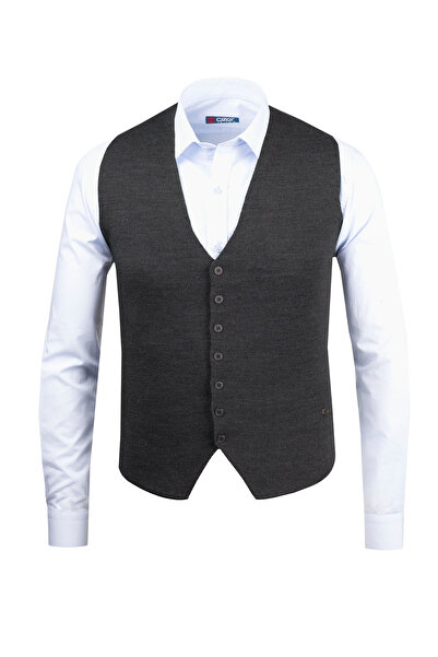 Çizgi Triko Ανδρικό πλεκτό αμάνικο γιλέκο με κουμπιά - 4241LS