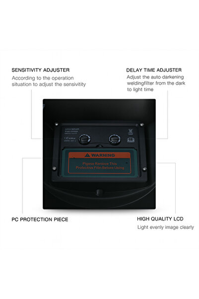 Teox Automatic welding mask DIN 9-13 with liquid crystals and UV IR protection