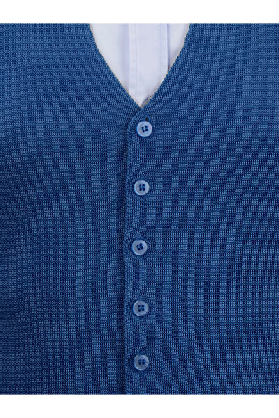 Çizgi Triko Ανδρικό πλεκτό αμάνικο γιλέκο με κουμπιά - 4241LS