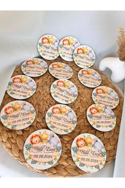 Ufuk Çizgisi Safari Detayli Kız Erkek Bebek Mdf Magnet Hediyelik 20li