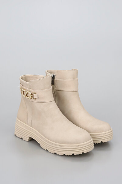 kajal ayakkabı BLN S265 Düz Termo Taban Yan Toka Detay Yarım Bot