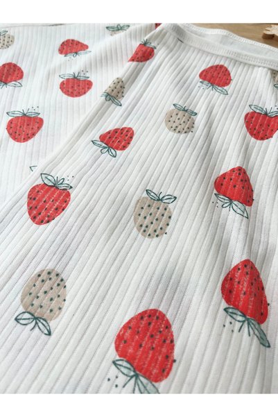Berço Natural Strawberry Cotton 80X95 cm Single Layer Combed Cotton Baby Blanket