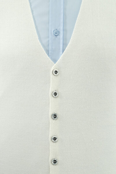 Çizgi Triko Men's Buttoned Sports / Regular Knitwear Knitted Sleeveless Vest - 4241Ls