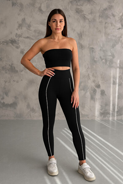 ŞIK VE MUTLU Piped Steel Knitted Shaping / Sculpting Tights