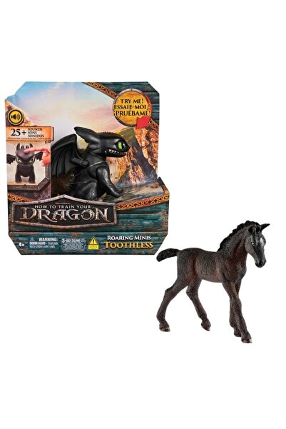 Dreamworks Pachet - Cum să-ți dresezi dragonul - Roaring Minis Toothless + Figurină Schleich, Mânz Paso Peruano