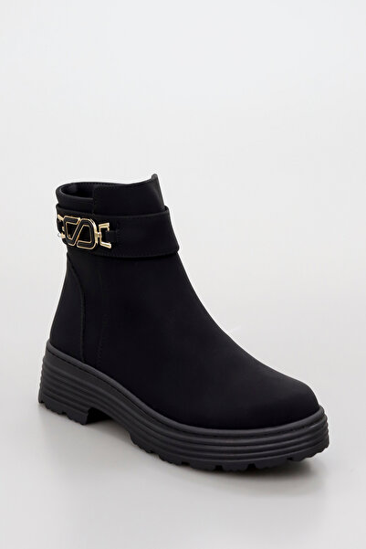 GİNZA SHOES Bln S265 Flat Thermo Sole Side Buckle Detail Ankle Boots