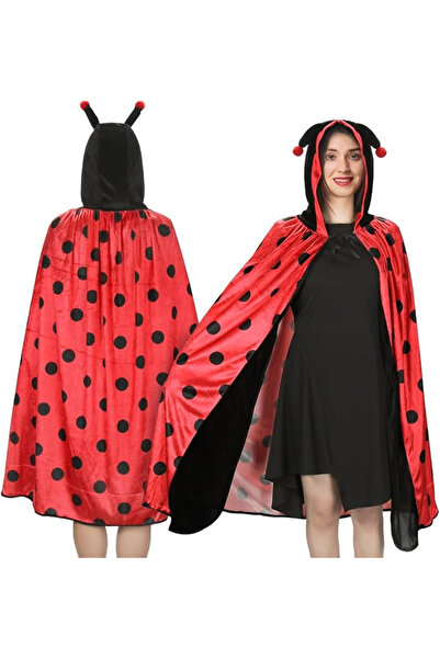 OEM Costum de carnaval pentru fete sau femei, tip pelerină, buburuză 130 cm