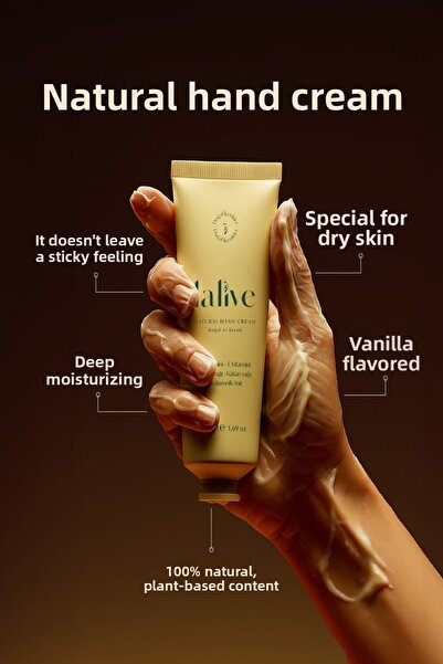 Lalive كريم لليدين طبيعي 100% مرطب ومغذي بخلاصة زبدة الشيا والكاكاو (فيتامين ب)